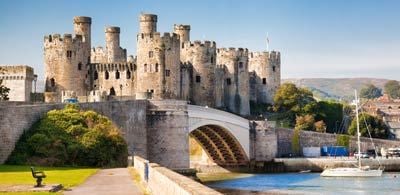 River, bridge and battlements of Conwy Castle