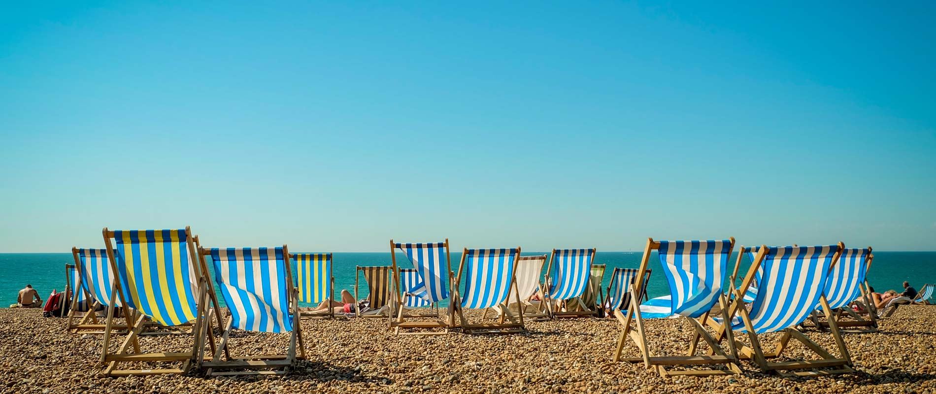 Deckchairs on Brighton beach