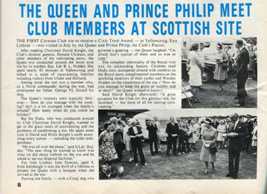 Article about Queen Elizabeth in September 1973 edition of En Route, the predecessor magazine to the Club's current Caravan and Motorhome Club Magazine II September 1973 edition of En Route, the predecessor magazine to the Club's current Caravan and Motorhome Club Magazine September 1973 edition of En Route, the predecessor magazine to the Club's current Caravan and Motorhome Club Magazine