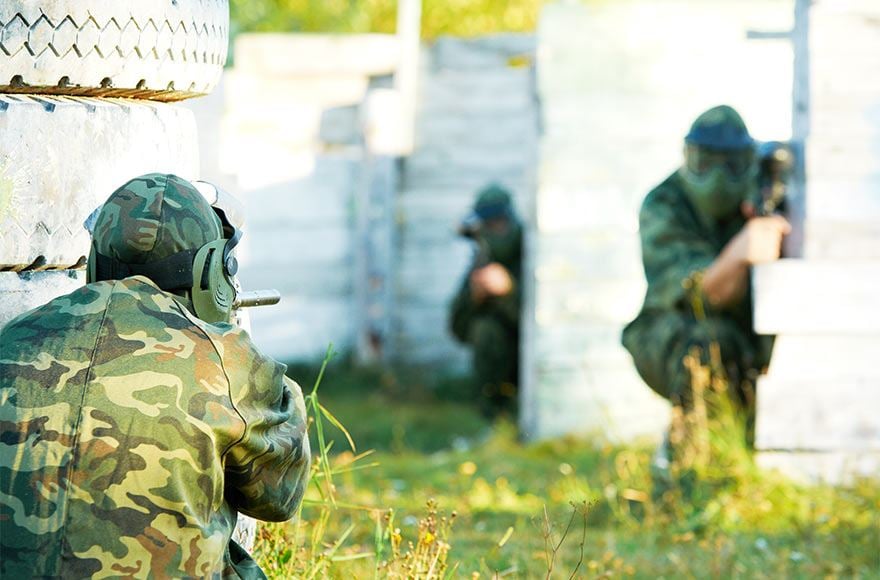 Three paintballers in London