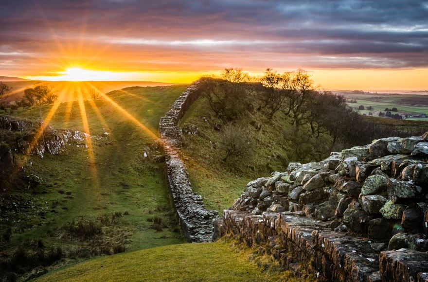 Sunset over Hadrian's Wall