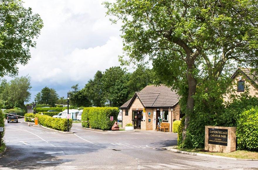 Entrance to Cayton Village campsite