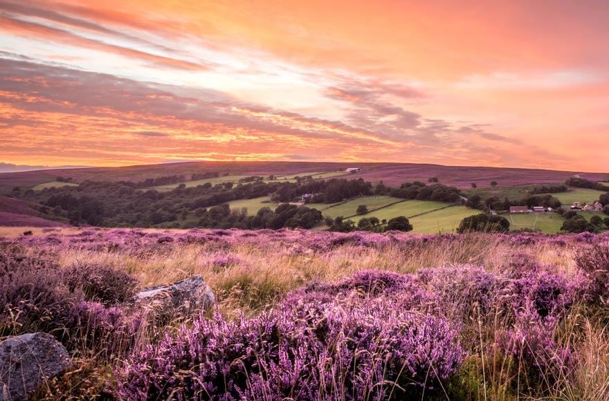 Beautiful sunset over the North Yorkshire Moors