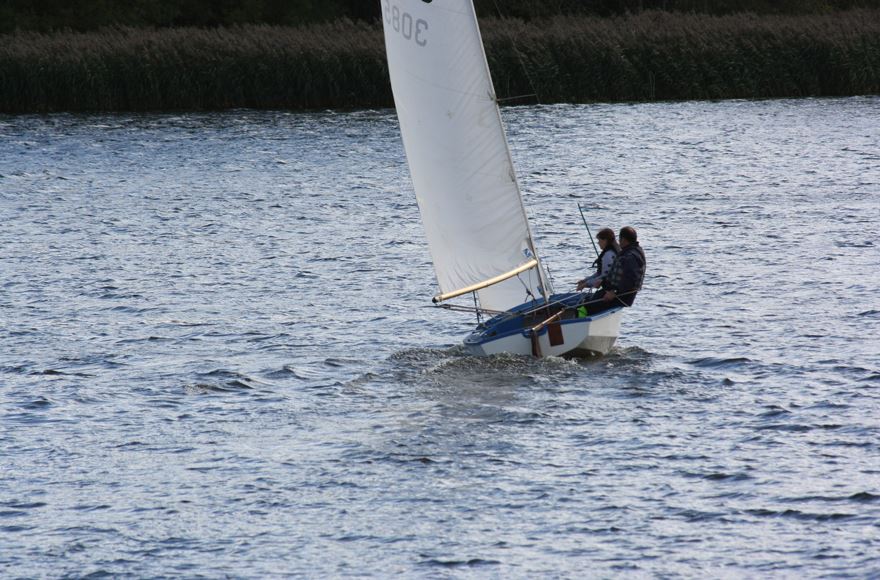 Sailing on small sailboat