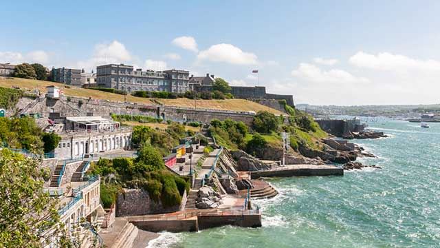 The Royal Citadel looking out over the coast at Plymouth