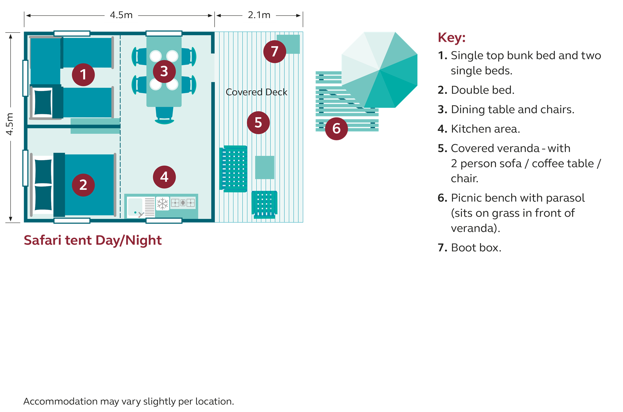 day and night floor plan for safari tents