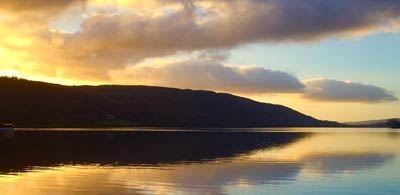 A sunset casts shadows over Consiton Water