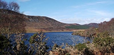 Loch Brora sourrounded by trees and hills